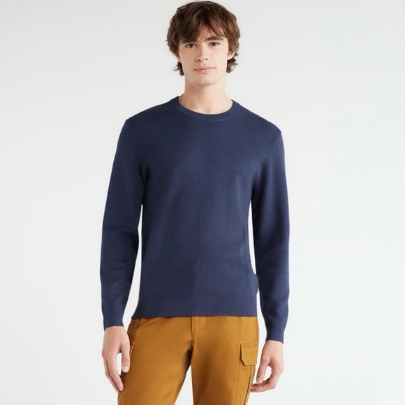 NWT Men's Navy Blue Sweater Long Sleeve Free Assembly Soft Cozy Comfy Neutral - Picture 3 of 15
